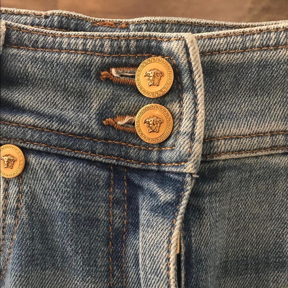 Versace high rise light blue slim fit jeans - Picture 9 of 14